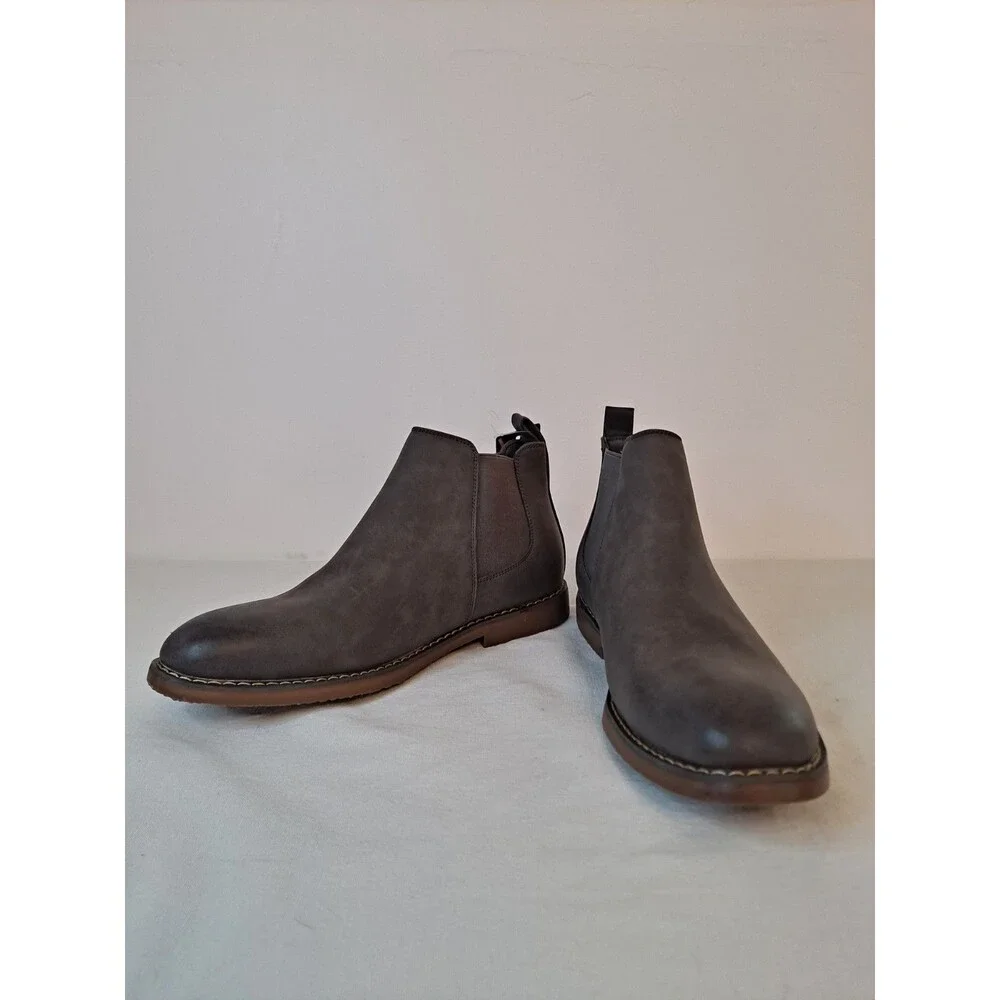 Jabacics Men's Chelsea Boots Size 9 Gray Faux Leather
